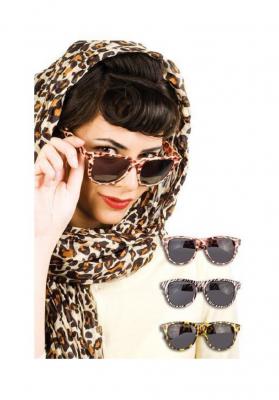 B025623-1 braun Damen Leoparden Brille Partybrille Panter - 1