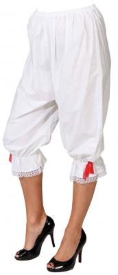 O40008-42-44 weiß Damen Schlafhose Rüschenhose Pluderhose Gr.42-44 - 1