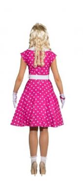 O9015-42 pink Damen Punkte Petticoatkleid Gr.42 - 2