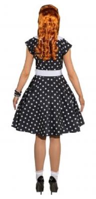 O9215-42 schwarz-weiß Damen Rockabilly Punktekleid Gr.42 - 1