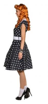 O9215-42 schwarz-weiß Damen Rockabilly Punktekleid Gr.42 - 2