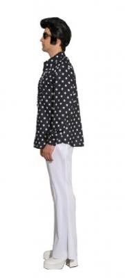 O7148-50-52 schwarz Herren Rüschenhemd mit Punkten Gr.50-52 - 3