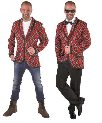 M215247-S Herren Sakko Karo rot Discoanzug Partyanzug Gr.S - 1