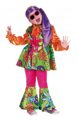 M211014-140-A bunt Kinder Hippie Anzug Discokostüm Gr.140 - 1