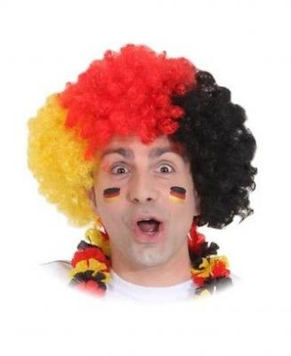 S41005 3farbig Damen Herren Locken Deutschlandperücke