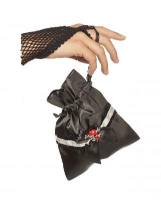 W48956 schwarz Damen Tasche Piratenbeutel Geldbeutel - 1
