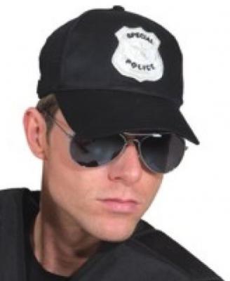 O23770 Größenverstellbar schwarz Police Beasecap Polizeimütze