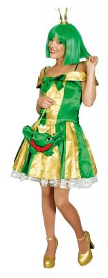 K31250309-34-A grün-gold Damen Frosch Kleid Froschköniginkostüm Gr.34 - 1