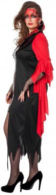 W4869-56 schwarz-rot Damen Vampirkleid Teufelin Gr.56 - 1