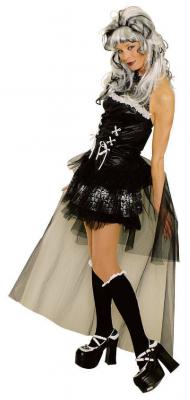 K31250221-34 schwarz Damen Teufelin Gothickleid Gr.34