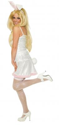K31250211-40-42-A weiß-rose Damen Hasenkleid Bunny Kostüm Gr.40-42