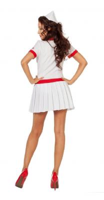 L3200280-36 weiß-rot Damen Krankenschwestern Kleid Nurse Kostüm Gr.36 - 3