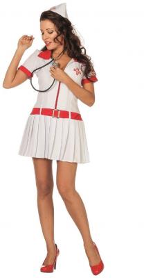 L3200280-38 weiß-rot Damen Krankenschwestern Kleid Nurse Kostüm Gr.38 - 1