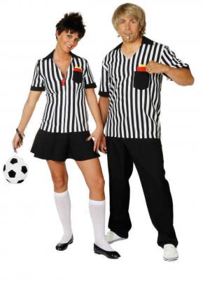 O9409-36-A schwarz-weiß Damen Schiedsrichterin Fußballkostüm Gr.36