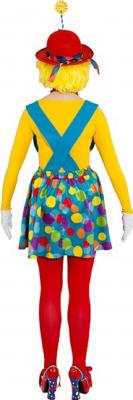 O9080-38-40 türkis-bunt Damen Trägerrock Clownrock Clownkleid Gr.38-40 - 1