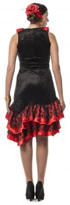 L3200210-46 schwarz-rot Damen Spanierin Flamenco Kleid Gr.46 - 1