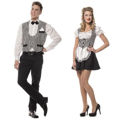 L3301080-A schwarz-weiß Herren Ober Kellner Weste - 3