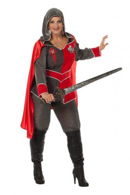 W4652-36 rot-schwarz Damen Ritterkostüm Ritterkleid Ritterlady Gr.36 - 1