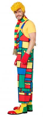W5239-58 bunt Herren Clown Kostüm Latzhose Gr.58 - 1
