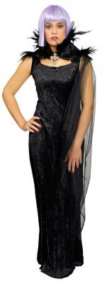 K31272549 schwarz Umhang mit Federkragen-Kreuz Barockumhang