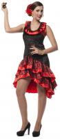 L3200210 schwarz-rot Damen Spanierin Flamenco Kleid