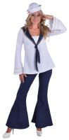 M212165 weiß-blau Damen Matrose-Matrosin Oberteil Hose