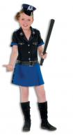 L3101220 schwarz-blau Mädchen Polizei Kostüm