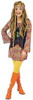 K31250205 Damen Hippy Kleid Hippiekostüm