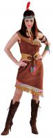 M213104 braun Kurzarm Damen Indianerkleid Damenkleid