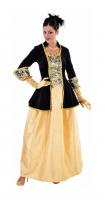 M214163 schwarz-gold Damen Rokoko Barock Kleid Kostüm Marquise Baronin