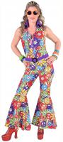 M217192 smile Damen Hippie Overall-Catsuit-Kostüm Jumpsuit