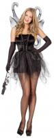W4052 schwarz Damen Schmetterlings Kleid Elfenkostüm