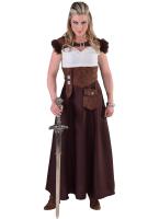 M216172 braun Damen Wikinger Kleid Barbarin