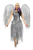 K31250314 silber-grau Damen Barockengel Halloweenkleid mit Flügel