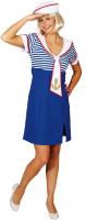 O9480 blau-weiß Damen Matrosin Sailerkleid