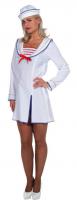 M206136 weiß-blau-rot Damen Marinekostüm Matrosenkleid