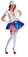 M211109 blau-weiß-rot Damen Leichtmatrosin Marinekleid