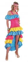 M213177-4 pink-bunt Damen Brasilien Kleid Samba Kostüm