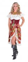 M212106 bordeaux-rot Damen Zigeuner Kleid Ungarisches Kostüm