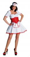 M211123 weiß-rot Damen Krankenschwester Kostüm Nurse Outfit