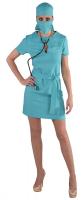 M213134 türkis Damen OP Kleid Schwestern Uniform