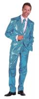 T2206-1500 türkis Herren Pailletten Anzug Jackett Sakko Hose Disco Kostüm