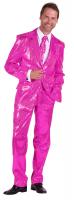 T2206-1100 pink Herren Pailletten Anzug Jackett Sakko Hose Disco Kostüm