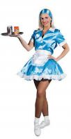 M210112-A blau Damen 50er Jahre Kellnerin Dienstmädchen Kleid