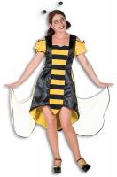L3201050 gelb-schwarz Damen Bienen Kleid Tier Kostüm