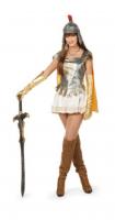 W4511-A weiß-silber Gold Damen Gladiatorkleid Römerkostüm