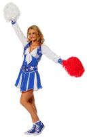 W4182-B blau-weiß Damen Cheerleader Tänzer Trikot Kostüm