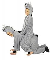 K332538 grau Damen Herren Esel Kostüm-Overall