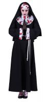 T2787-0102 schwarz-weiß Damen blutige Nonne Kostüm