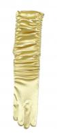 K84250173-13 goldfarbend Damen Satin Handschuhe lang gerafft